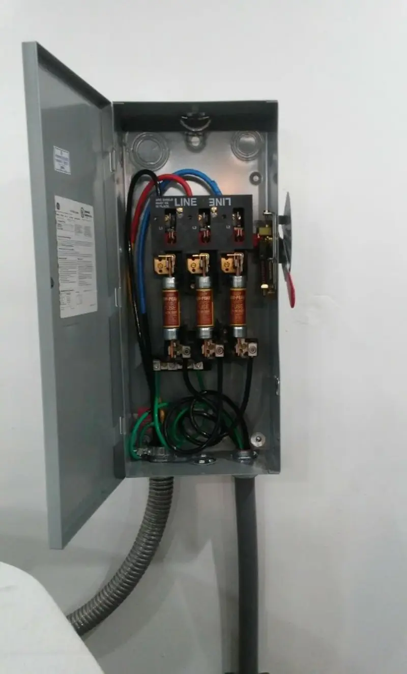 Three-phase disconnect switch installed for Electrical Wiring & Rewiring in Savoy